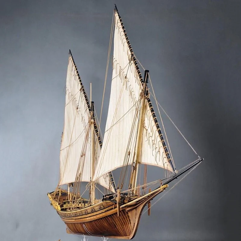 

1/48 имитация акулы, парусник, 121 см, резьба по цельному дереву, дизайн ребра, модель парусника, комплект, игрушка для мальчика, подарок, орнамент