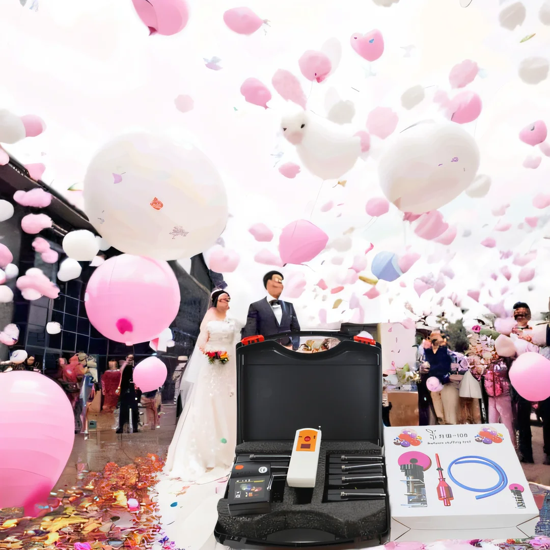 

Remote Control Exploding Balloons Kit Balloon Blaster Machine With Ci9 and Balloon Suffing Machine For Bride Wedding Decorations