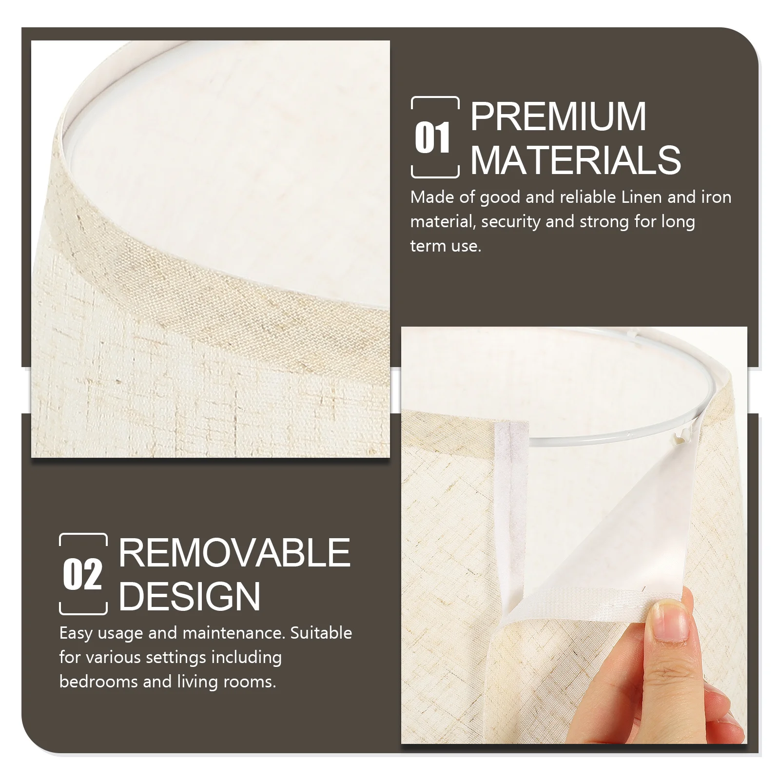 

Linen Lamp Shade Elegant Half Round Design Soft Lighting for Table Bedside Lamp Decorative Home Accessory Floor Light Lampshade