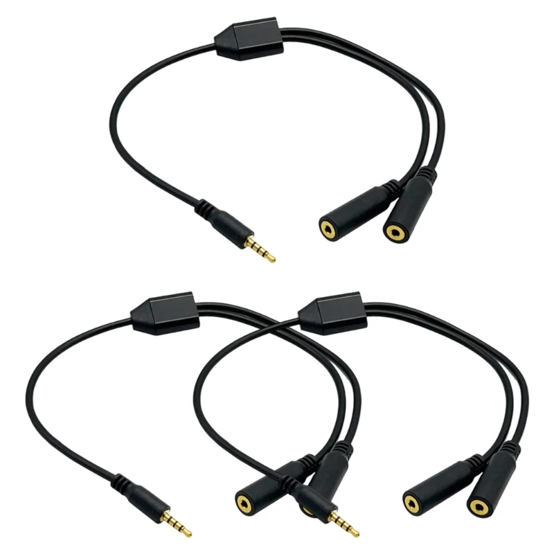 Premium 2.5mm TRRS Y Shaped Audios Splitter Cable Double 2.5mm Female Connectors Gold Contact Enhances Claritys W8KE