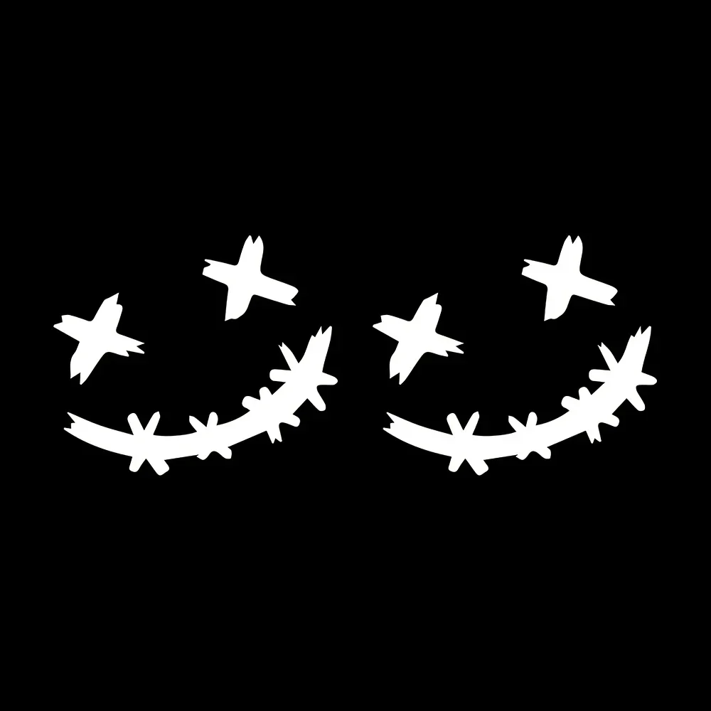 2PCS/SET  Reflective Smiley - Style Motorcycle Stickers, Safety - Oriented Decals for Night Visibility image 4