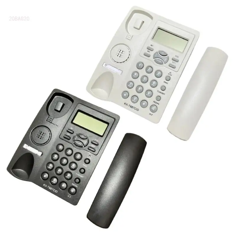 Desktop Corded Telephone Home Fixed Landline Phone Big Buttons Speakerphone Caller Identification LCD kx-887CID