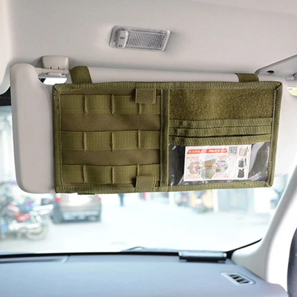 Auto-Sonnenblenden-Organizer: Universeller Sonnenschutz-Aufbewahrungsclip & Aufbewahrungstasche für Auto-Zubehör, Molle Jagdausrüstung – Detail 3