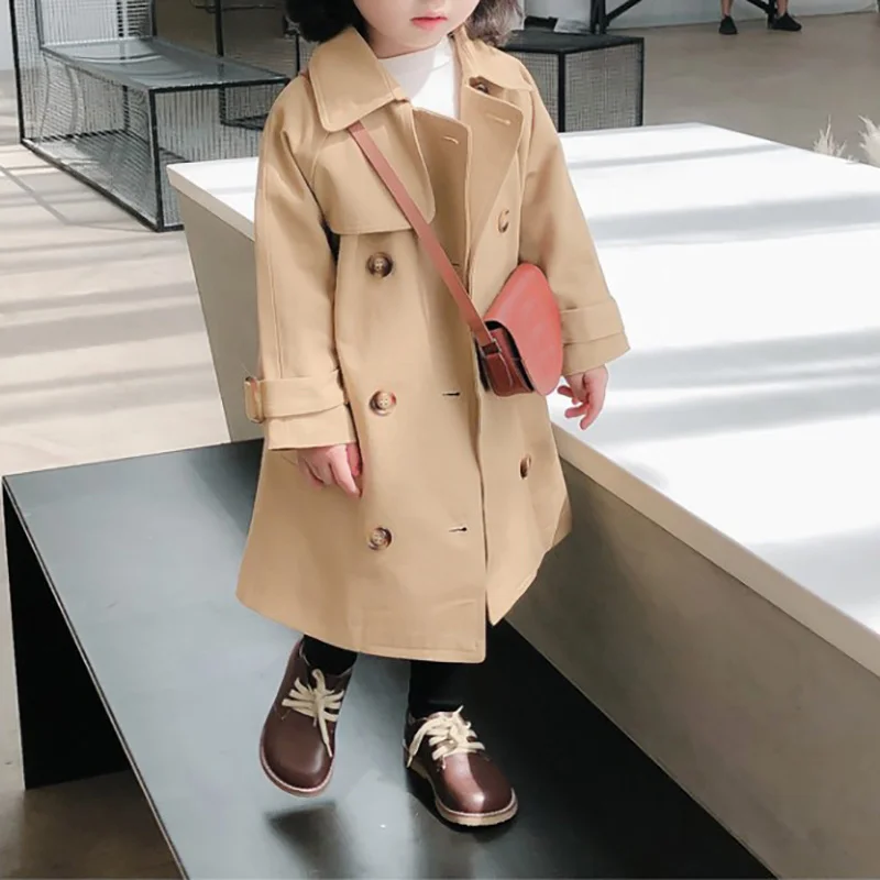 New Spring Autumn Children\'s Outerwear Fashion Girl Long coat Trench Toddler Baby Jacket girls clothing Windbreaker Kids Clothes