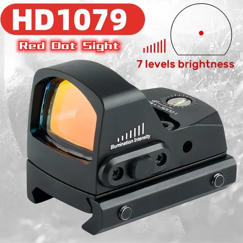 Mini Red Dot Sight HD1079 Compact Tactical Riflescope 3-4MOA  Hunting Collimator Reflex Sights Glock Optical Scope for 20mm Rail