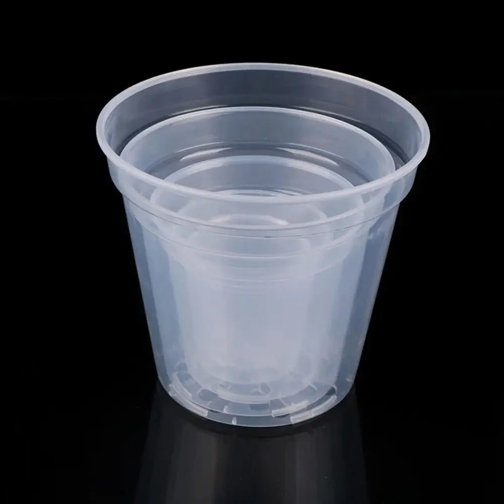 New DIY Planter Pot Transparent Plastic Round Starting Pot Anti-Deformation Large Capacity Orchid Nursery Container Garden