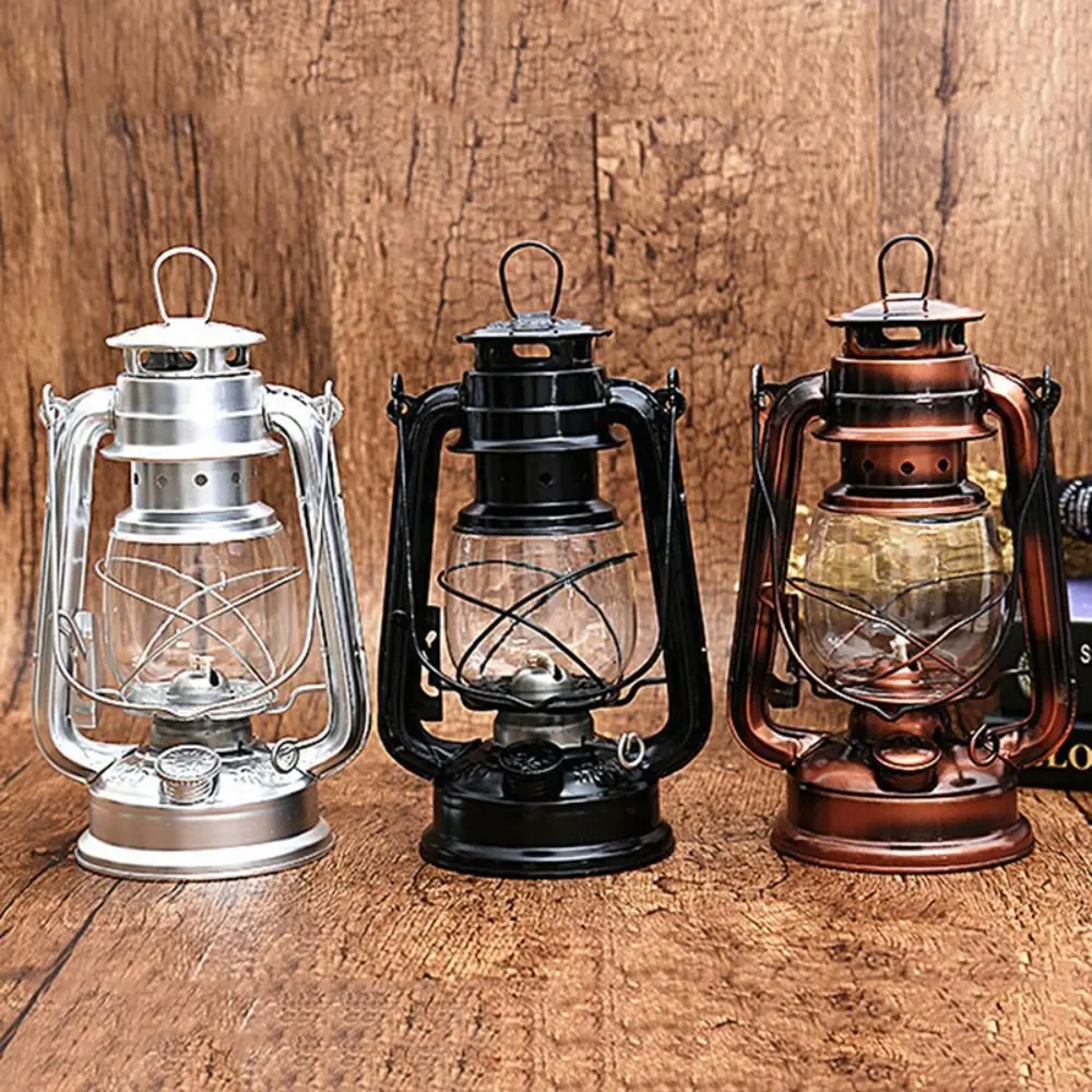 Colored Handheld Vintage Home Decor Photo Props Restuarant Bedroom Pub Portable  Lamp Lantern Oil Lamp Camping Lights