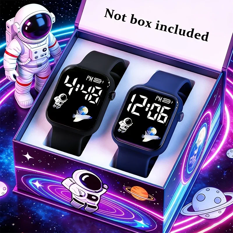 2Pcs Teenage Boys and Girls Watch Set Multi-functional Electronic Watch Set, Outdoor Sports Electronic Bracelet