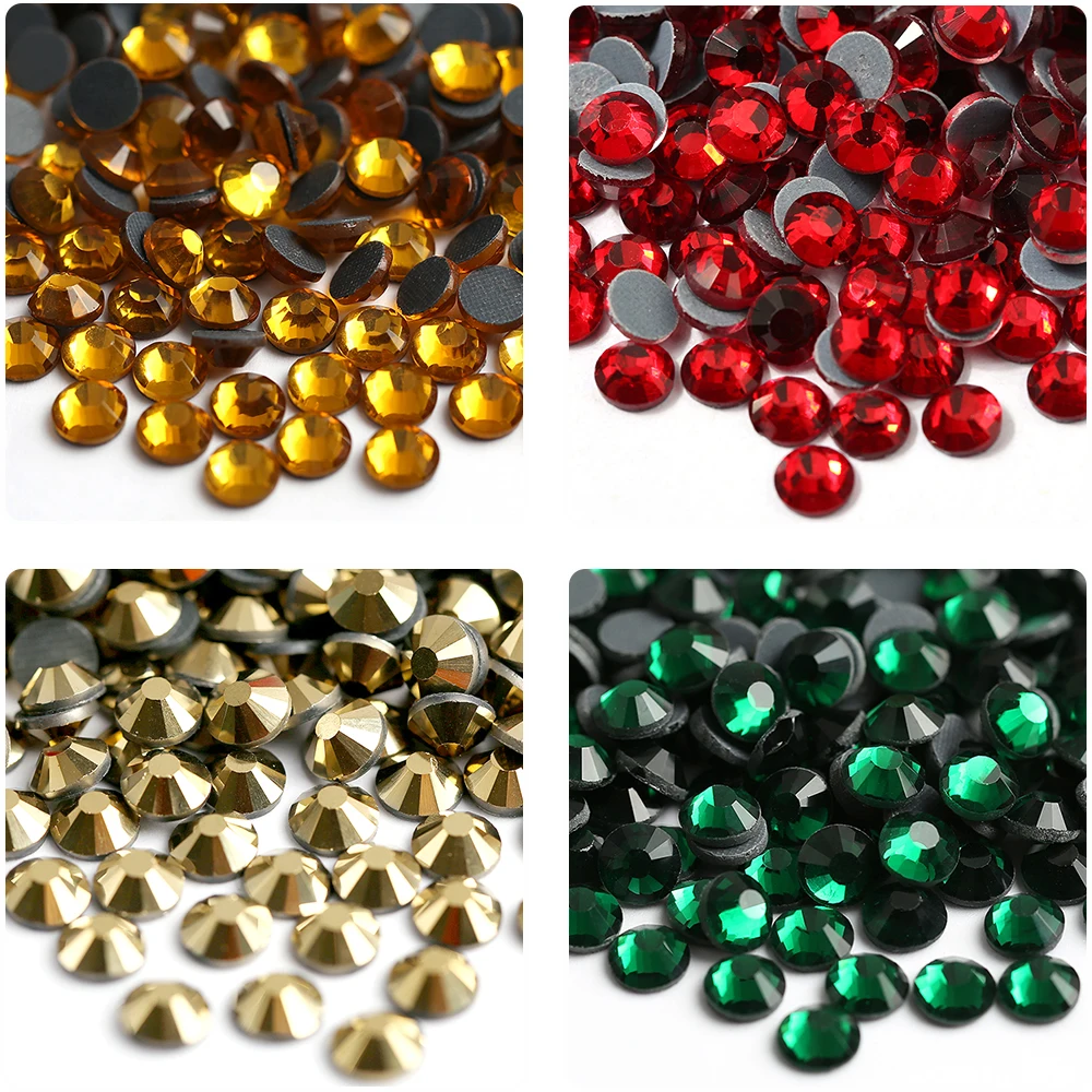 Diamantes de imitación AAA Hotfix para costura de ropa, piedras de cristal con parte posterior plana, brillos de Strass para bolsa de zapatos, decoración DIY de tela