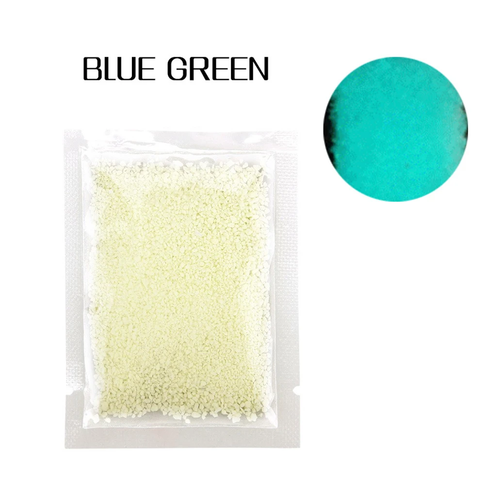 2 pacotes de decorações de unhas azuis de areia luminosa para arte glitter pó fluorescente brilhante betta peixe