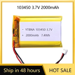 103450 High Capacity 2000mAh 3.7V Rechargeable Polymer Lithium Battery for PS4 Cameras GPS Bluetooth Speaker Electric Power Bank