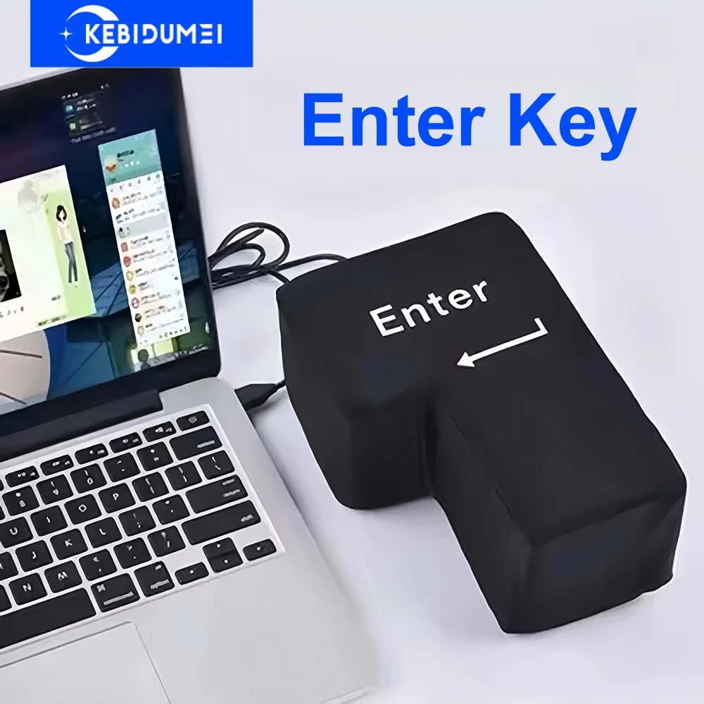

Big USB Enter Key Huge Pillow Computer Button Return Key Big Enter Key Reliever Cushion For Programmer Pillow Anti-Stress Toy