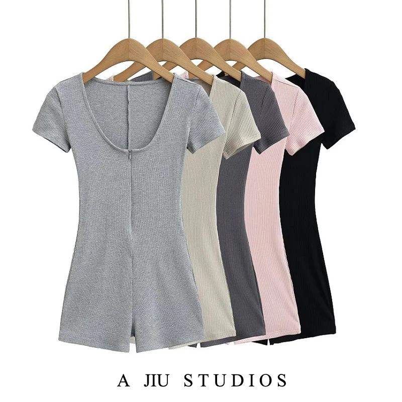 

Женский облегающий боди-купальник с высокой талией, глубоким U-образным вырезом и коротким рукавом для фитнеса, йоги и уличного стиля