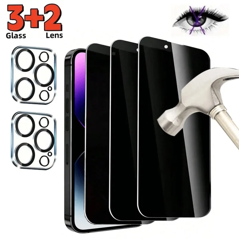 3 шт. Защитная пленка для экрана с 2 шт. Защитная пленка для объектива камеры для Iphone 17 16 15 Pro 14 15Plus 13 12 11 Pro Mini 16e Air Glass