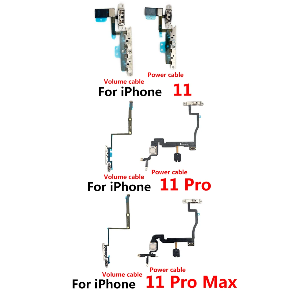 NEW Repair Side Power ON/OFF Key Flex Cable For IPhone 11 12 Pro Max 12 mini Volume Switch Button Ribbon