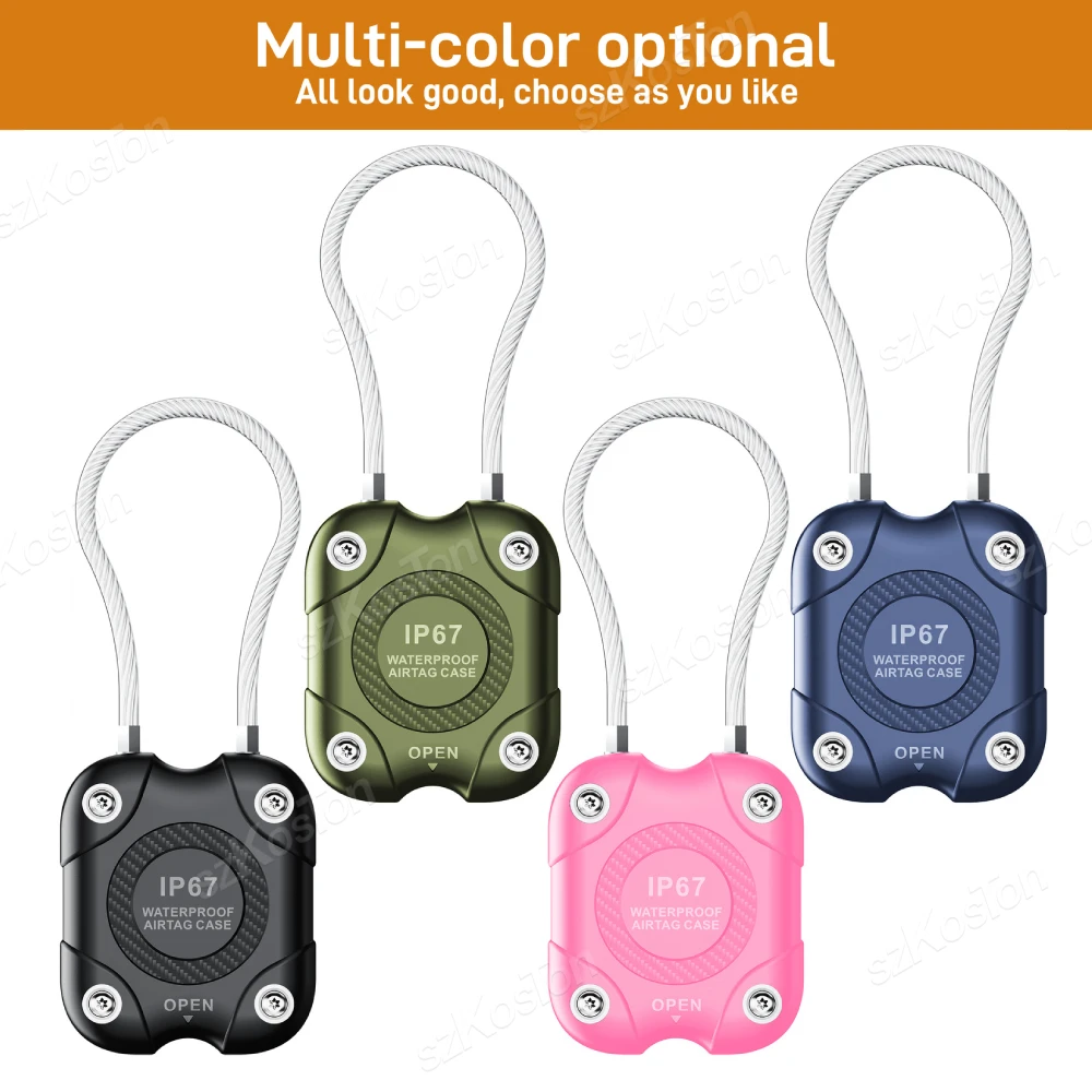 

Case for Apple Airtag IP67 Waterproof Protective Cover Holder with Wire Cable for Keys Pets Air tag Lock Case Accessories