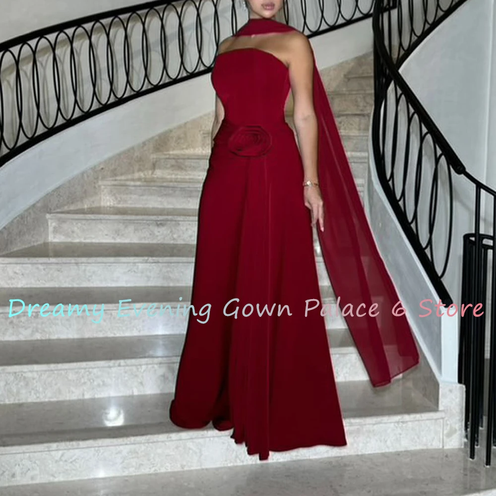 تخصيص عالية الجودة جيرسي ألف خط ثلاثية الأبعاد الزهور فستان سهرة مزاجه طول الأرض بدون حمالات vestidos de fiesta حجم مخصص