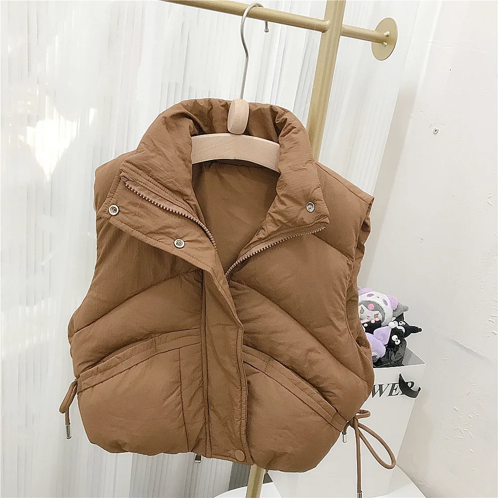 

Vest Children Stand Collar Cotton Winter Boys Girls Easy Korean Waistcoat Loose Coat Childrens Clothing 2024 Solid Simple