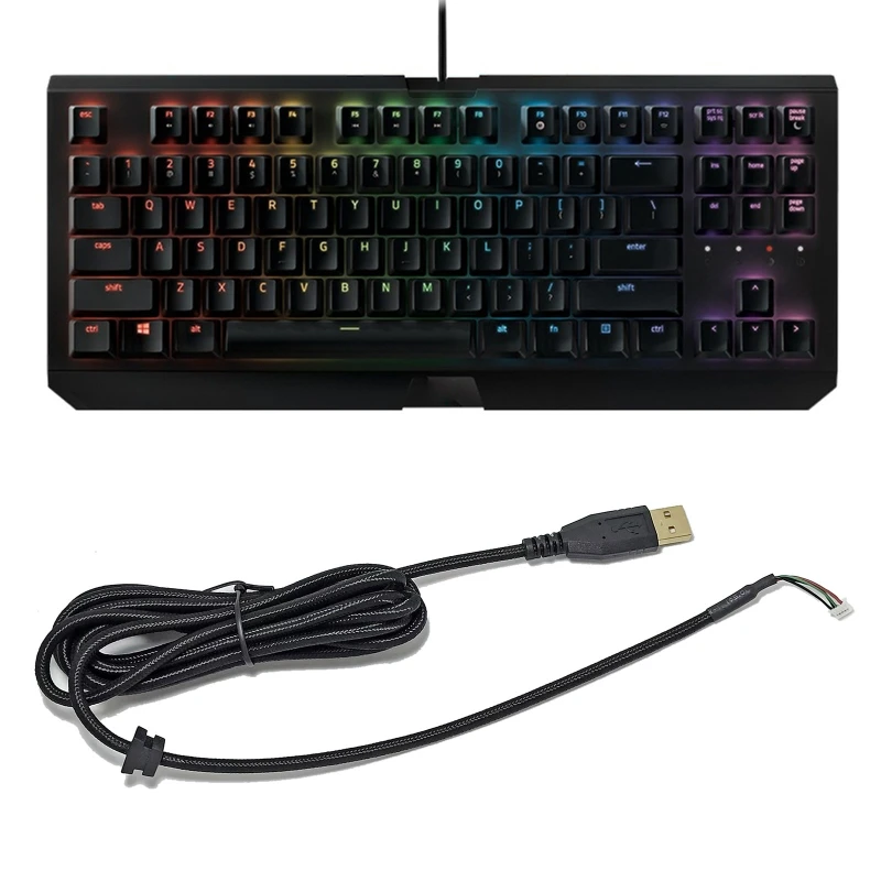 Nylon Braided Line USB Keyboard Line Cable Replace Repair Accessories for Razer BlackWidow X Chroma Mechanical Keyboard