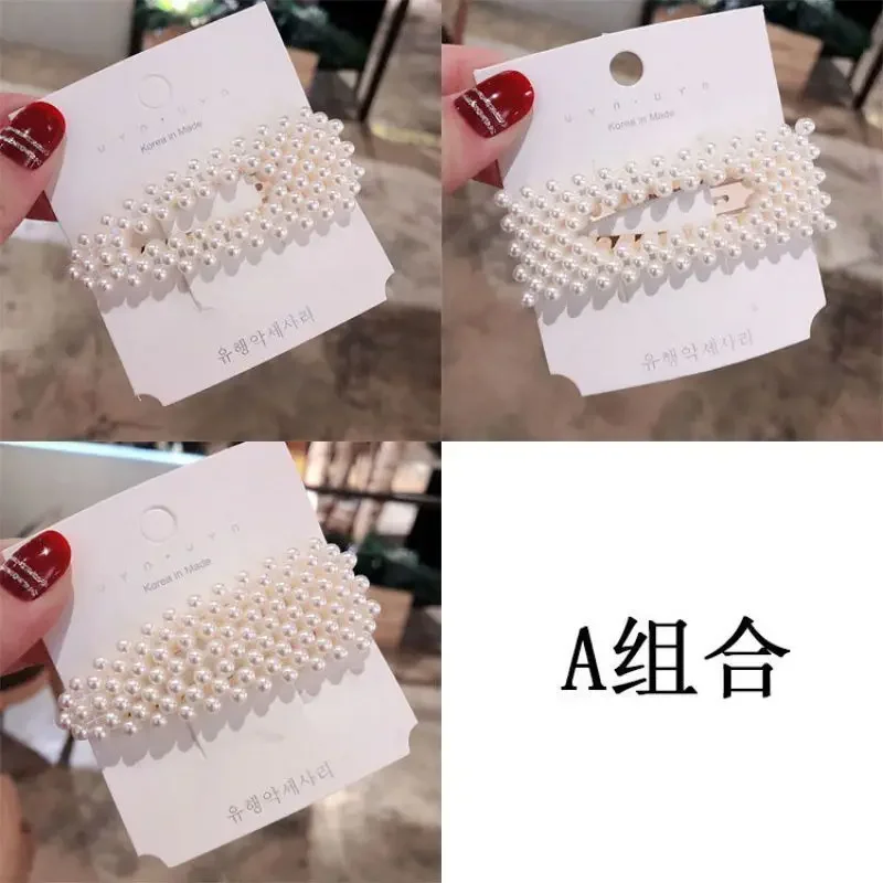 2020 New Fashion Pearl Hair Clip for Women Elegant Korean Design Snap Barrette Stick Hairpin Hair Styling Accessories Hair Pins