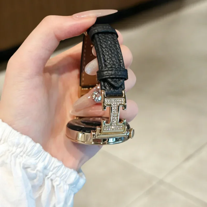 Simple diamond studded leather strap suitable for HUAWEI Watch Fit3/Fit4 straps and HUAWEI Band 8/9/10NFC handmade straps