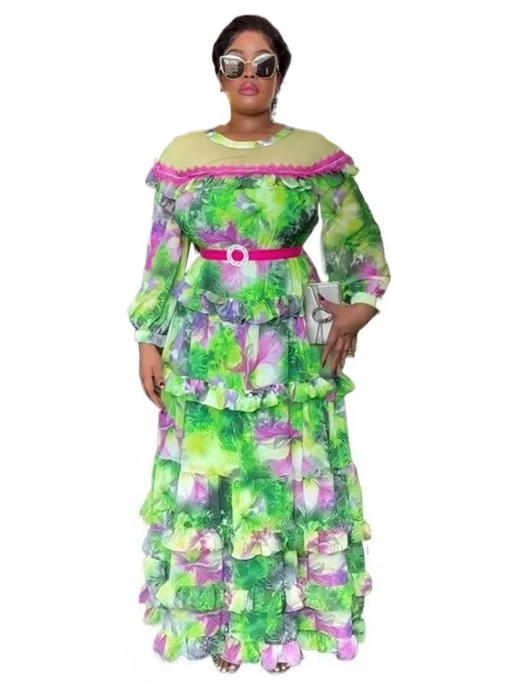 

Elegant African Dresses for Women 2025 New Africa Clothing Plus Size Turkey Wedding Party Long Dress Dashiki Ankara Print Outfit
