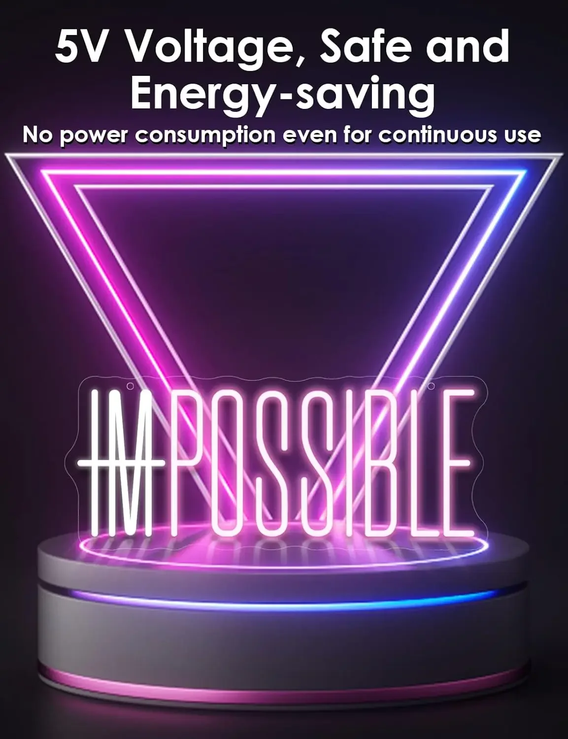 I'm POSSIBLE LED Neon Sign، ضوء نيون قابل للتعديل لديكور غرفة النوم على الحائط، غرفة الصالة الرياضية، ديكور غرفة المكتب، هدية عيد ميلاد