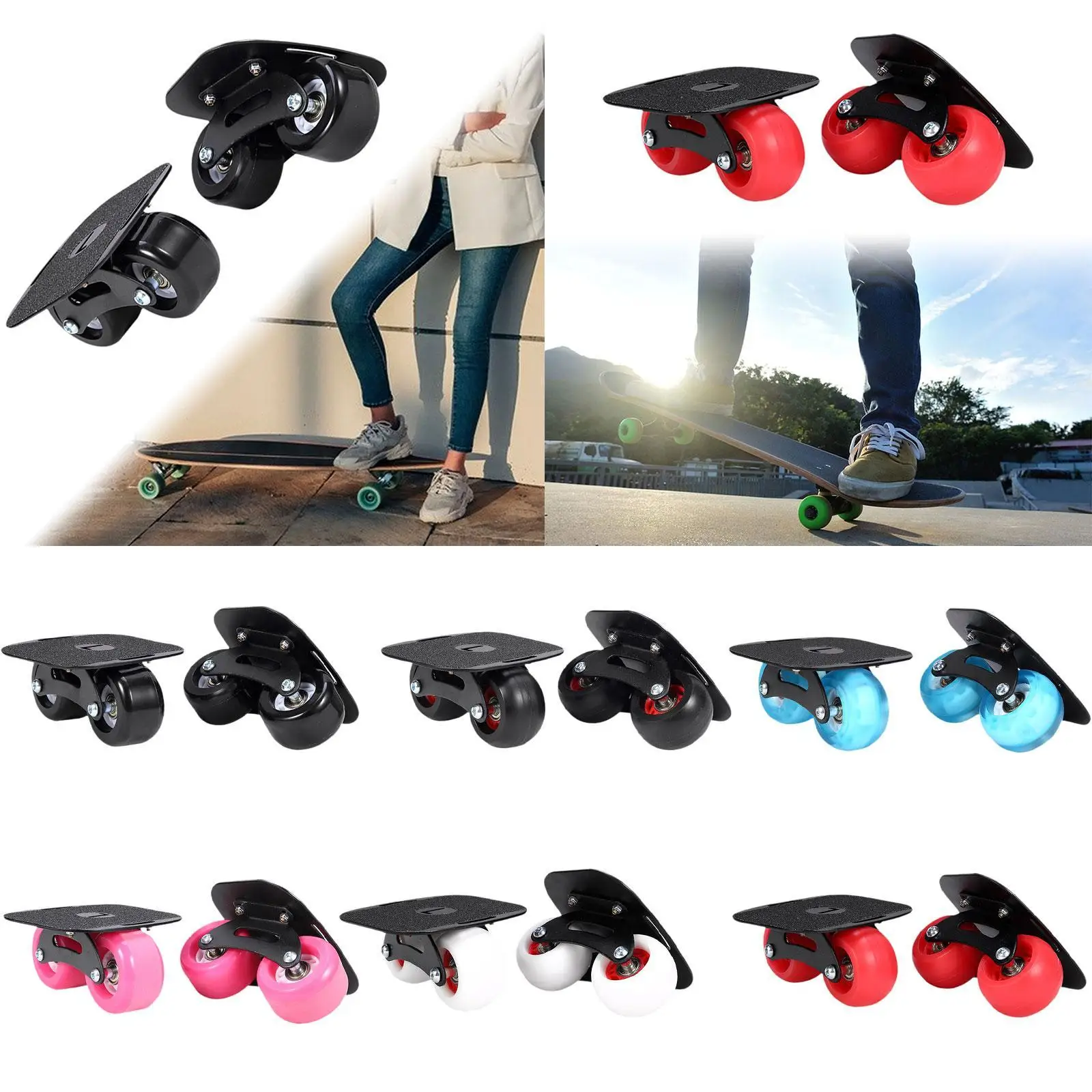 1 Pair Drift Skates Non Slip Sturdy Fashion Split Drift Boards for Outdoor