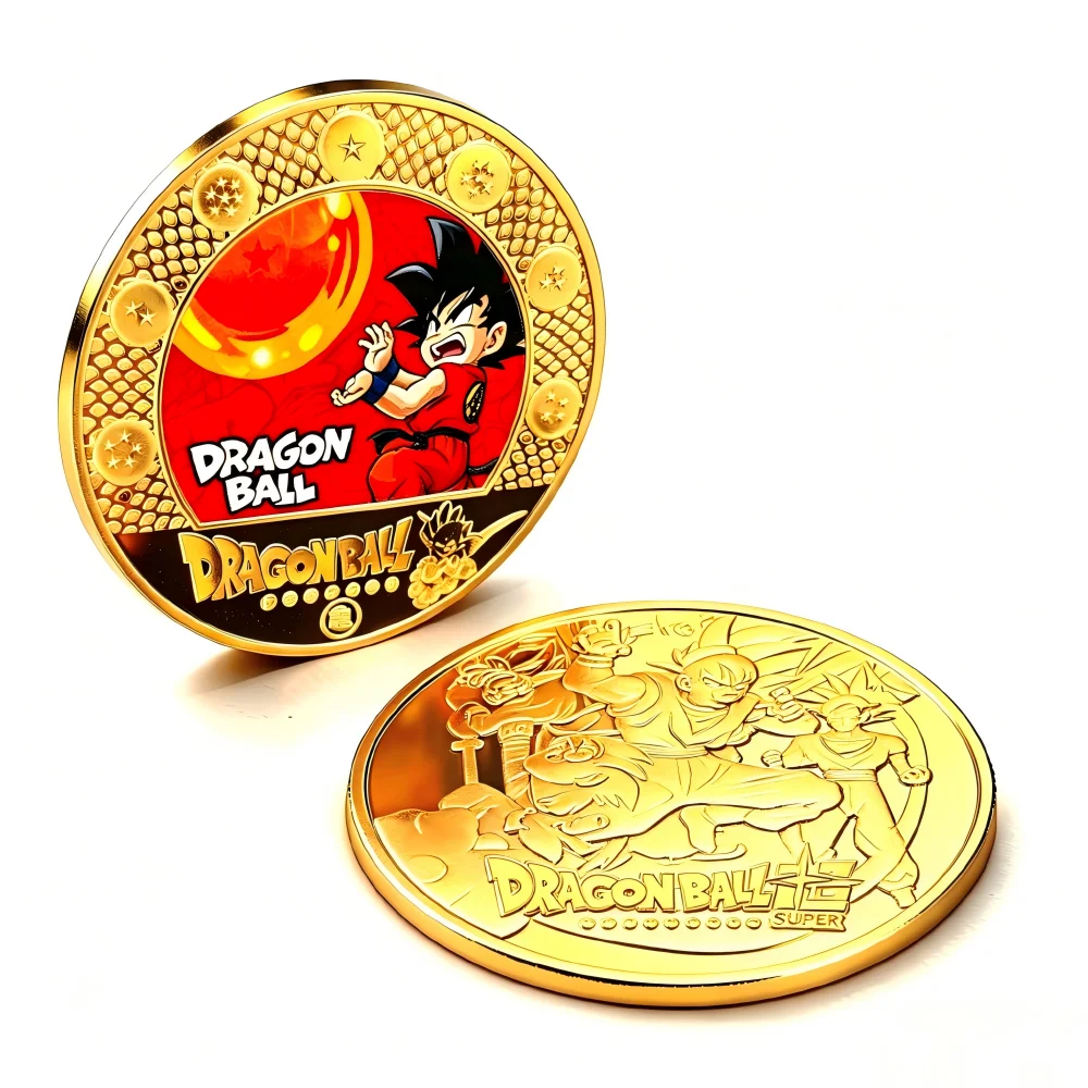 Dragon Ball Goku Commemorative Medal Classic Anime Gold Medal Fidget Bage Kids Small Gift Souvenir Collection for Anime Fans