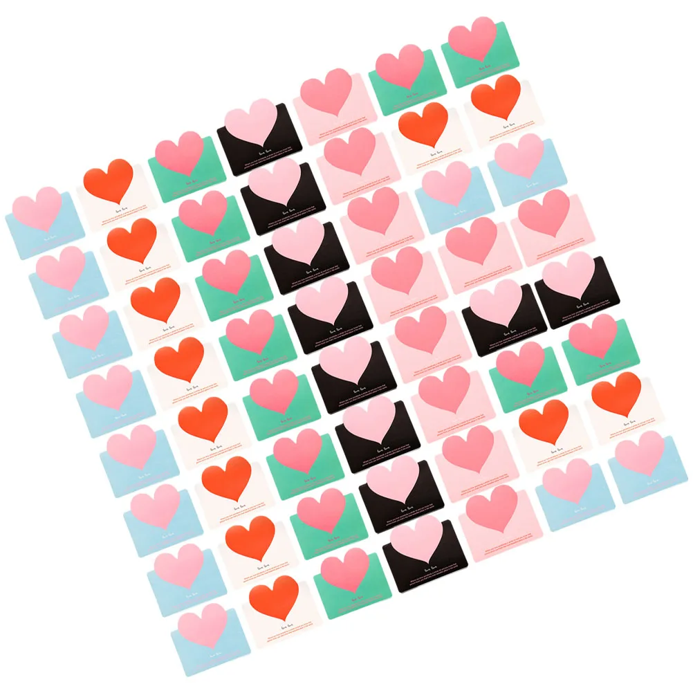 

100pcs Shaped Greeting Cards Heart Paper Card Blank Message Card Small Foldable Blessing Cards Gifts Party Supplies