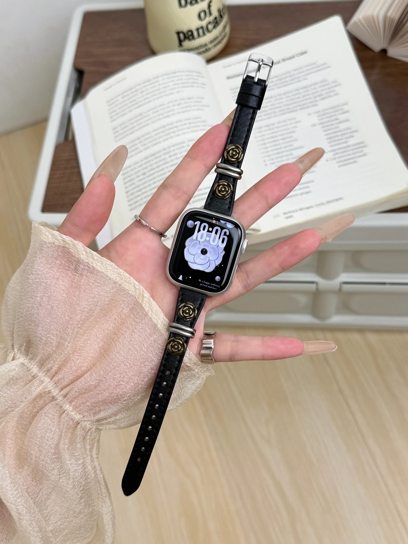 ممتاز كاميليا حلقة جلدية ل سوار ساعة يد آبل النساء 11/10/9/8/7/6/5/4/3/2/ 38 مللي متر 40 مللي متر 41 مللي متر 42 مللي متر 44 مللي متر 45 مللي متر 46 مللي متر 49 مللي متر حزام