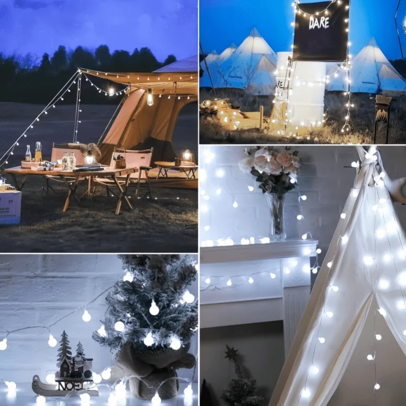 10/20/40/80 Led غلوب سلسلة أضواء بطارية تعمل الجنية ضوء لحديقة عيد الميلاد حفل زفاف التخييم جو ديكور #5