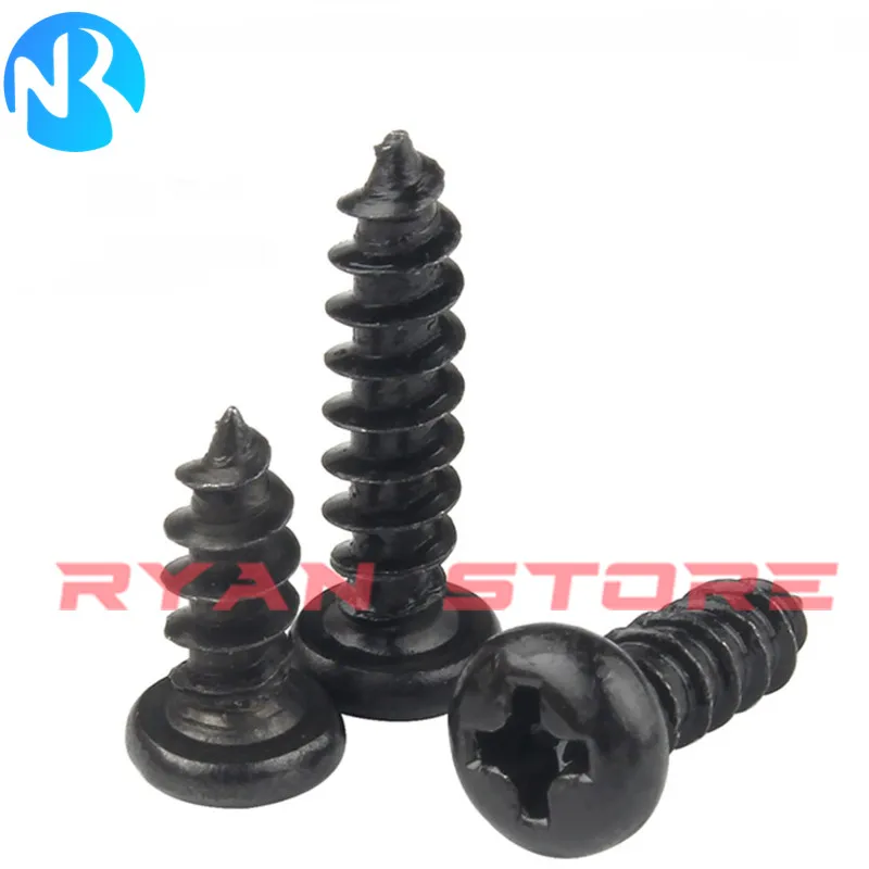 450PCS PA Self Tapping Screw Combination Suit M3*5 6 7 8 10 16 14 12 18 Screws Black Round Head Self-Tapping Screws Set