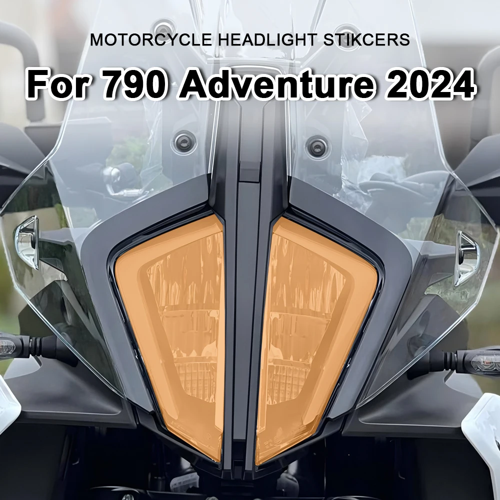 For 790 Adventure 2024 Motorcycle Headlight Protective Stickers Clear Head Light Decals Accessories For Adventure 790 ADV 790ADV