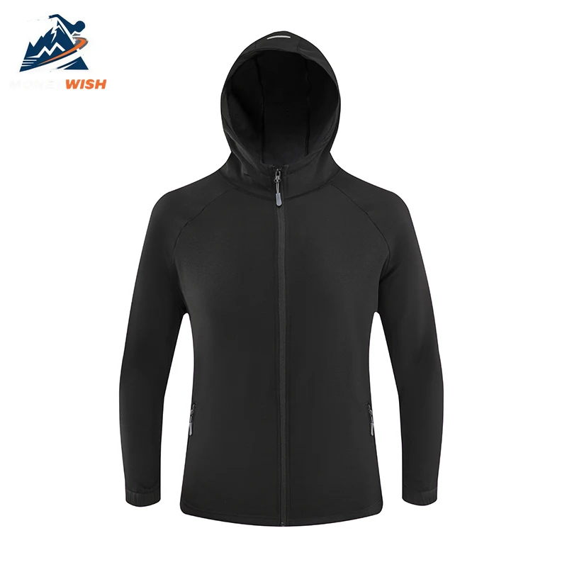 MONEYWISH سترة رياضية 2025 الخريف الشتاء في الهواء الطلق الصوف يندبروف الدافئة الدراجات هوديي الشتاء عادية الرجال التدريب سترة واقية