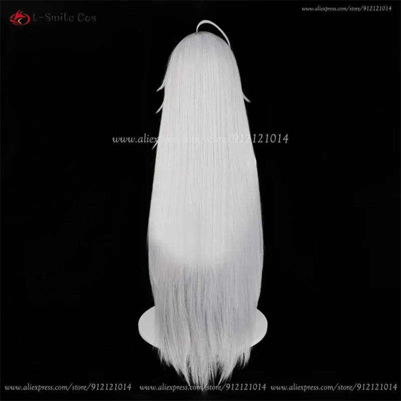 Dd122024 Wig Cosplay Anime Under Taker 90Cm Wig Undertaker Abu-abu Perak Rambut Sintetis Tahan Panas