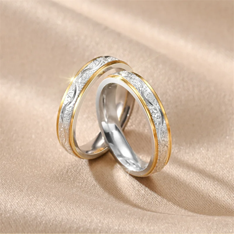 Titanium Stainless Steel Irregular Shape Ring Geometry Jewelry for Couples Women Vintage Fashion Minimalist Wedding Gift