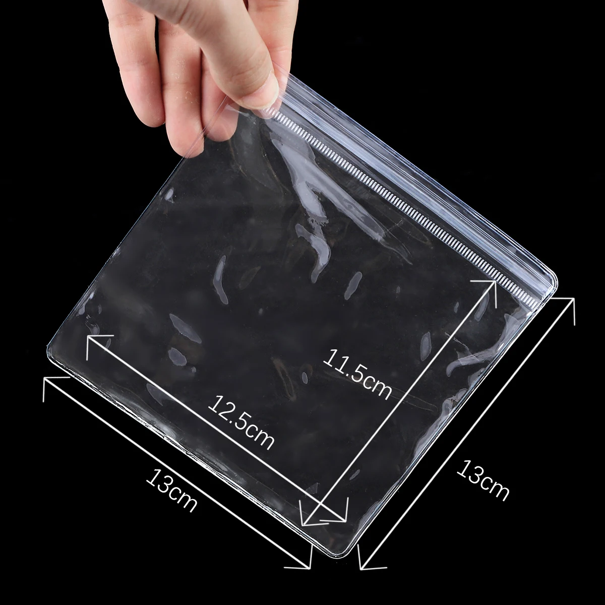 NONE PVC selbst dichtende Kunststoff-Edelstein-Reiß verschluss tasche, wieder verwendbare dicke transparente Reiß verschluss tasche, Geschenk verpackung Aufbewahrung tasche 10/50p 4