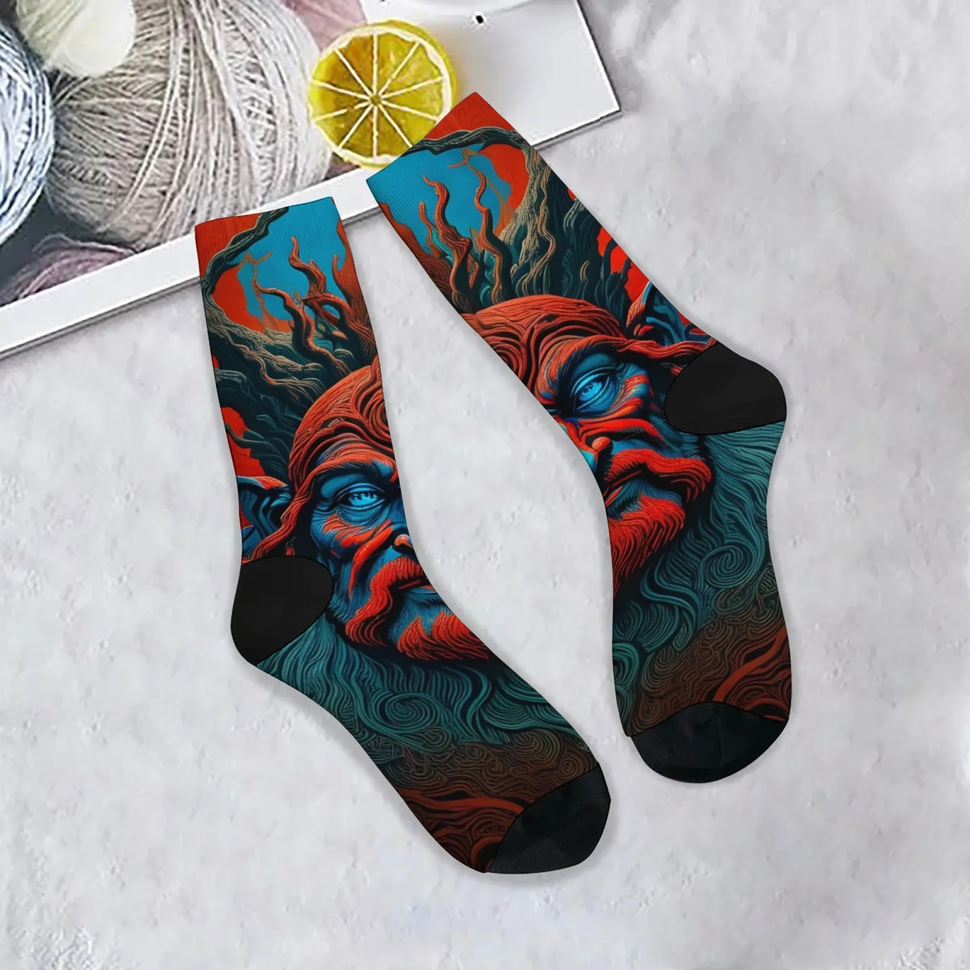 

Повседневные носки в необычном стиле и фантазическом стиле с принтом древнего дерева, подарочные носки для экипажа в стиле ретро в стиле Харадзюку.