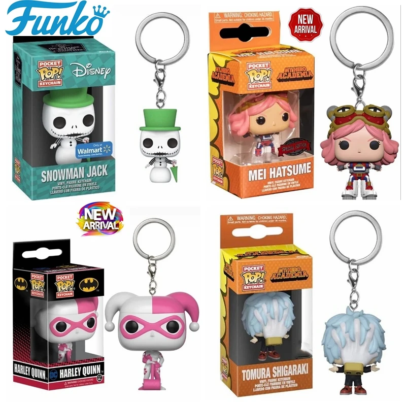 Funko POP Pocket Pop Keychain My Hero Academia Mei Hatsume Shigaraki Harley Quinn Snowman Jack Balloon Foxy Figure Model Toys