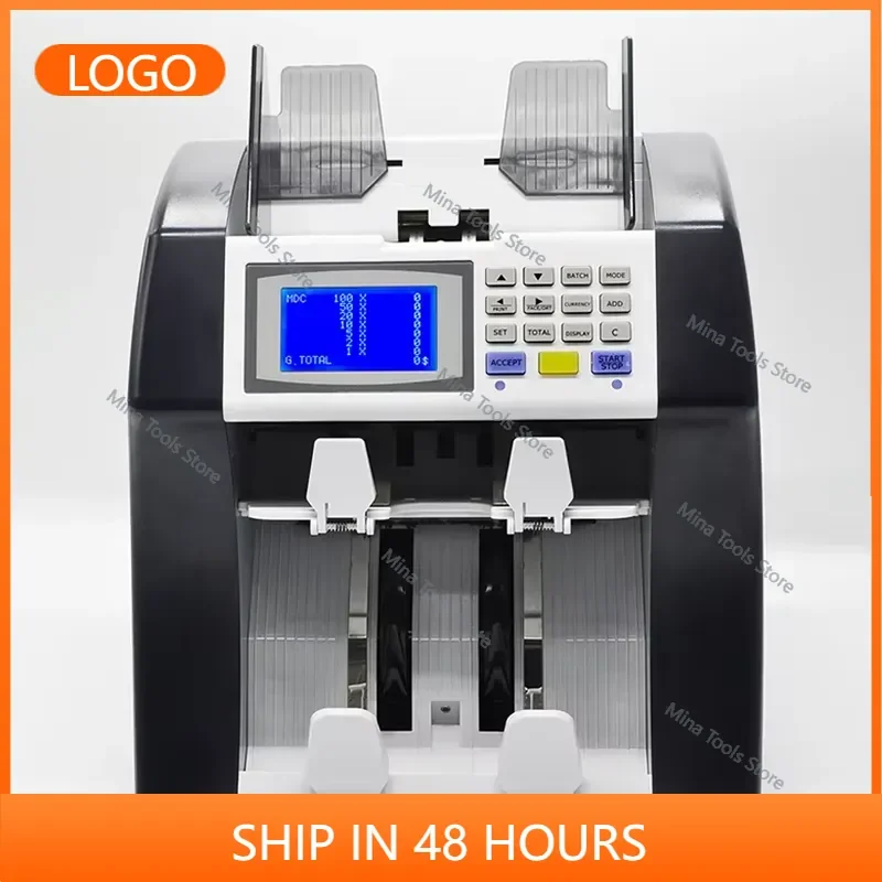 2-Pocket LED Display Counterfeit Banknote Counting Machine Mixed Bill Counter