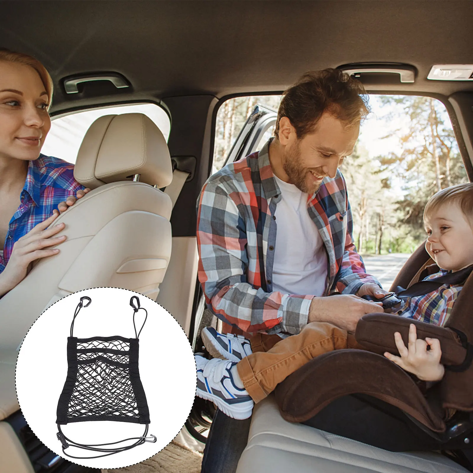 

Seat Back Organizer 3-Layer Mesh Storage Pouch For Truck Large Capacity Car Net Pocket Purse Holder Car Sundries Organizer