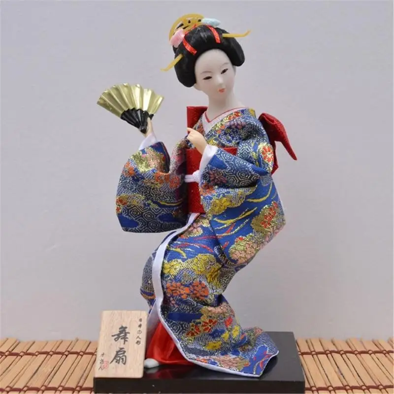 QX2E 12Inch Japanese Kimono Toy Ornament for Restaurant and Home Decoration with Elegant Designing Optional Figurine Type