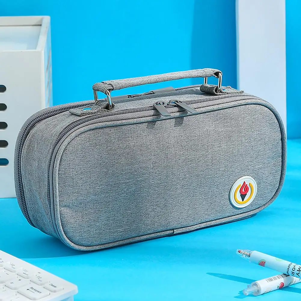 Trousse à crayons avec porte-stylo en maille de capacité, bureau multicouche, efficace