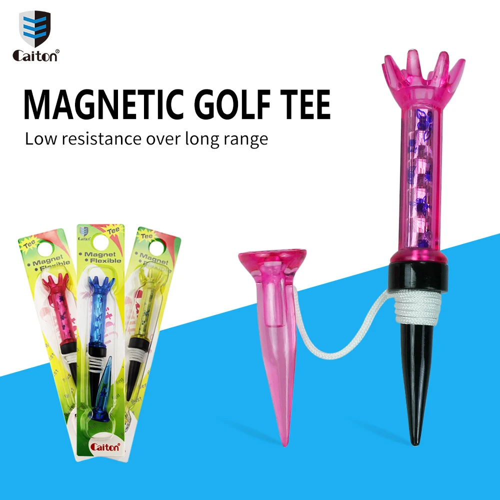 Caiton Premium Magnetic Golf Tee-3.2in Is Convenient And Removable, Less Friction, Three Colors, Golf Accessories, (One Box)