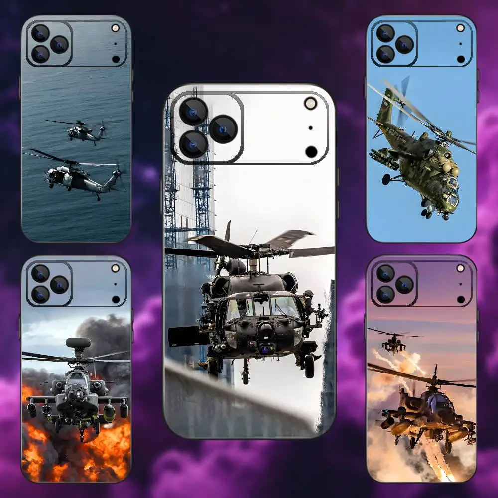 

Aircraft Helicopter Phone Case For iPhone 17,16,15,14,13,12,Pro,Max,Plus,E,SE4,Air,Mini Black Soft Box