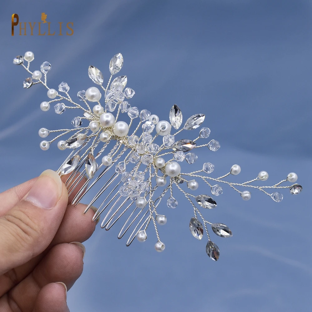 A486 Pearl Bridal Comb Crystal Hair Jewelry Women Hairpieces Wedding Hair Accessories Clips Women Hairpins Bridal Headwear