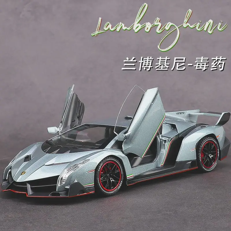Modelo a Escala 1:24 del Lamborghini Veneno, Hipercoche de Aleación Fundida a Presión con Puertas de Tijera, para Colección, Regalo, Decoración del Hogar