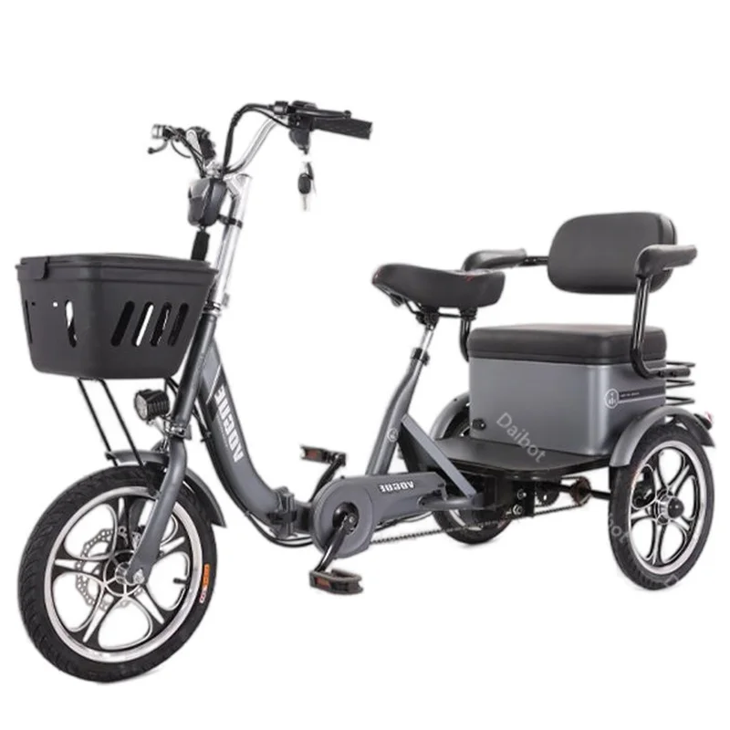 Klappbares Eltern-Kind-Elektrofahrrad Dreirad-Elektrofahrräder für Männer mit Sitz für Senioren Trike-Motorrad für Erwachsene – Detail 3