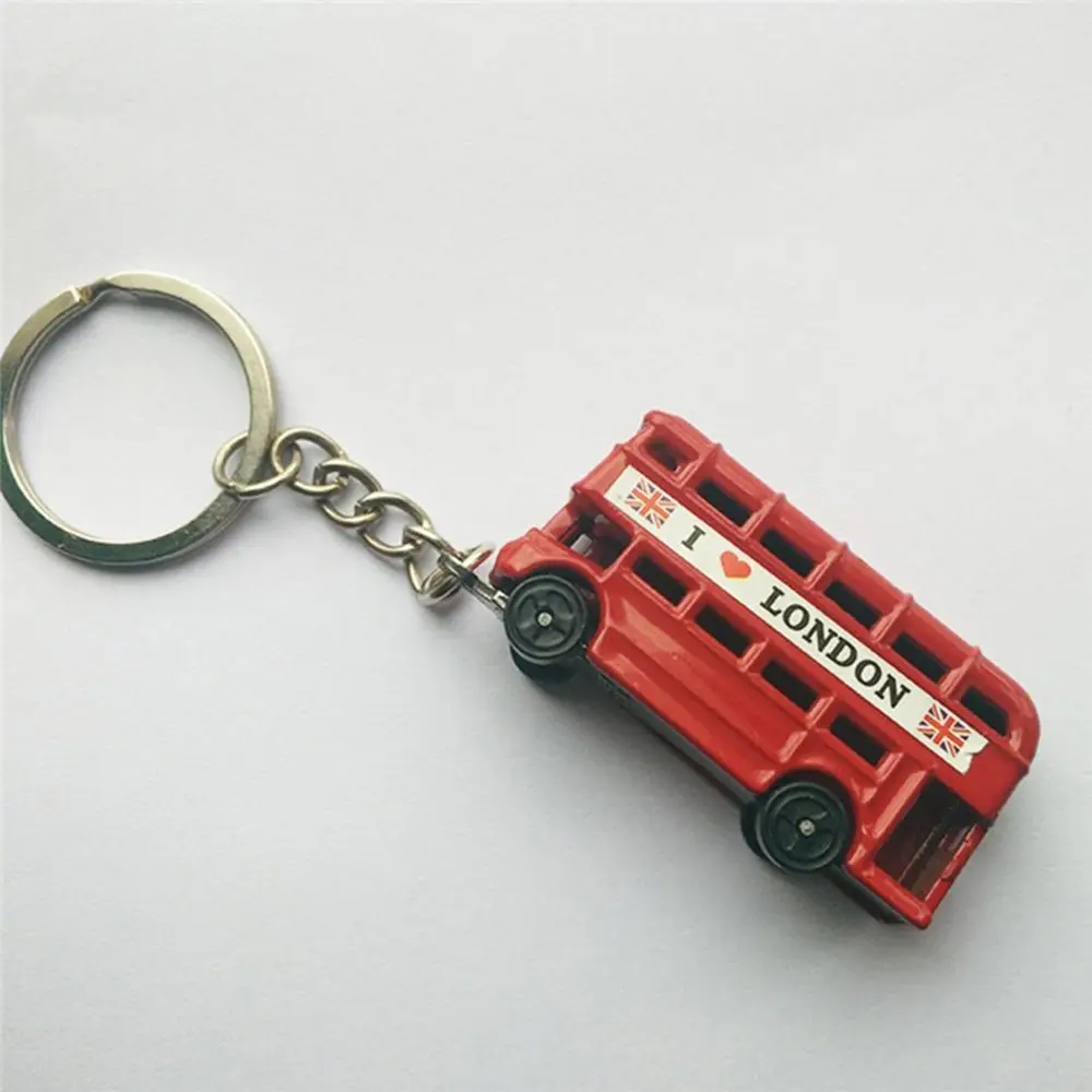 Exquisite I Love London Red Bus Model Key Ring Key Chain Souvenir Key Holder